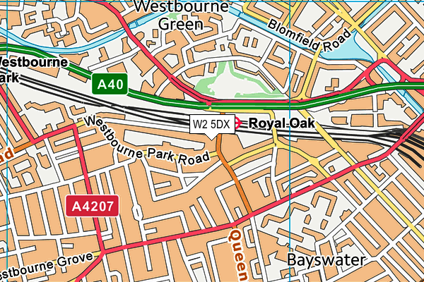 W2 5DX map - OS VectorMap District (Ordnance Survey)