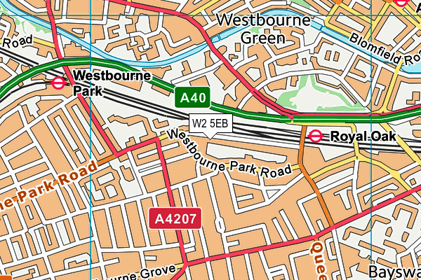 W2 5EB map - OS VectorMap District (Ordnance Survey)