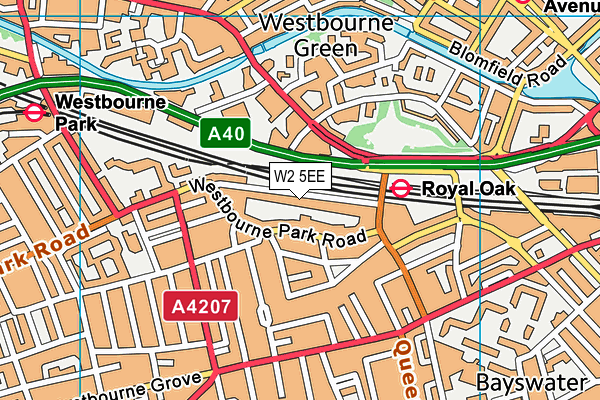 W2 5EE map - OS VectorMap District (Ordnance Survey)