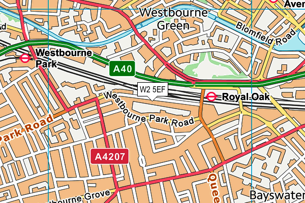 W2 5EF map - OS VectorMap District (Ordnance Survey)