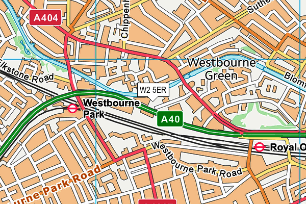 W2 5ER map - OS VectorMap District (Ordnance Survey)