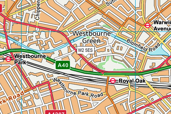 W2 5ES map - OS VectorMap District (Ordnance Survey)