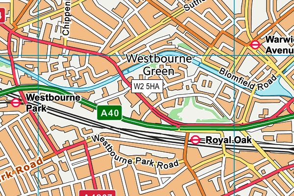 W2 5HA map - OS VectorMap District (Ordnance Survey)