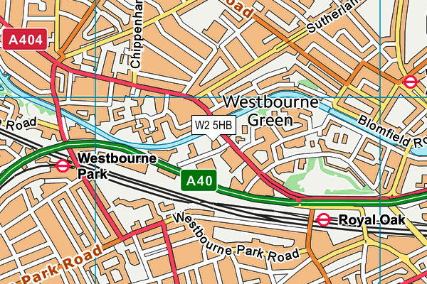 W2 5HB map - OS VectorMap District (Ordnance Survey)