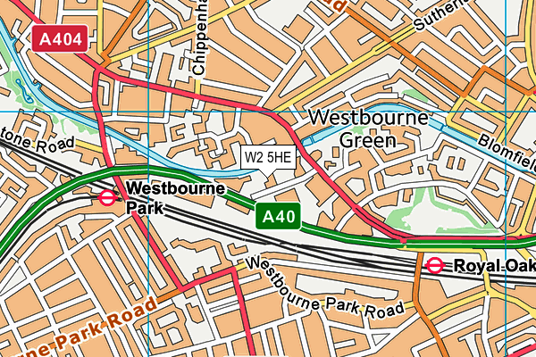 W2 5HE map - OS VectorMap District (Ordnance Survey)