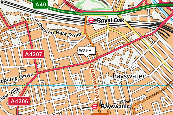 W2 5HL map - OS VectorMap District (Ordnance Survey)