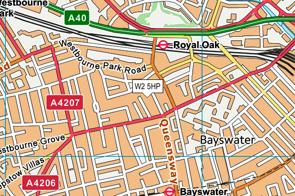 W2 5HP map - OS VectorMap District (Ordnance Survey)