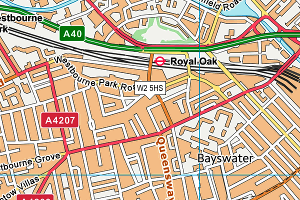 Porchester Centre map (W2 5HS) - OS VectorMap District (Ordnance Survey)