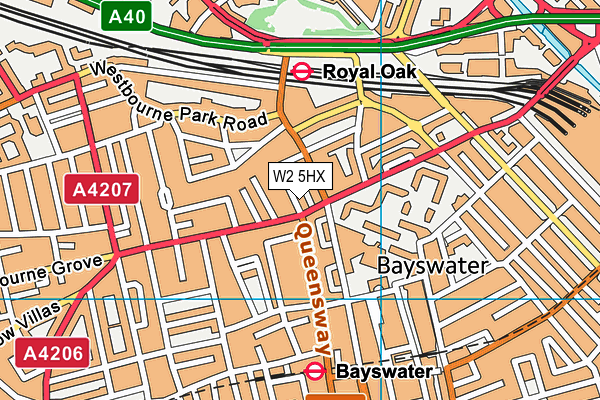 W2 5HX map - OS VectorMap District (Ordnance Survey)