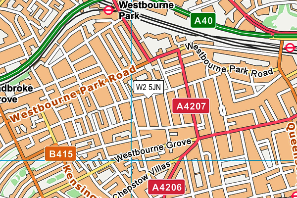 W2 5JN map - OS VectorMap District (Ordnance Survey)