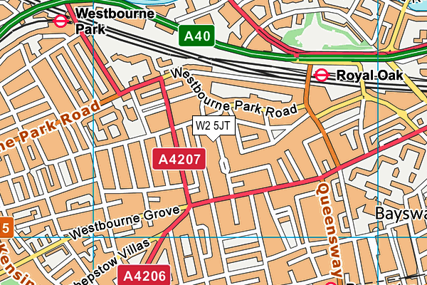 W2 5JT map - OS VectorMap District (Ordnance Survey)