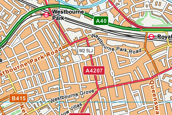 W2 5LJ map - OS VectorMap District (Ordnance Survey)