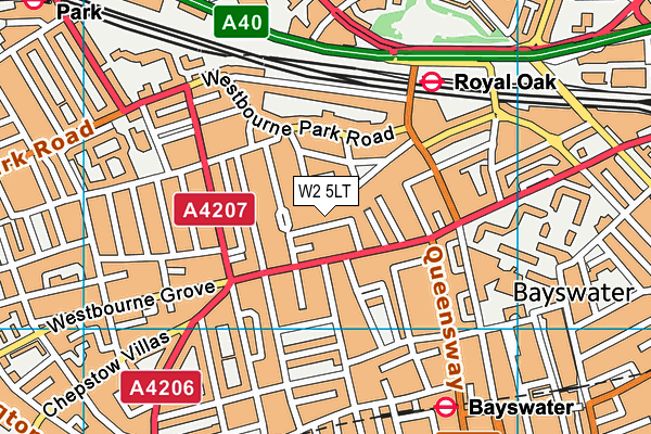 W2 5LT map - OS VectorMap District (Ordnance Survey)