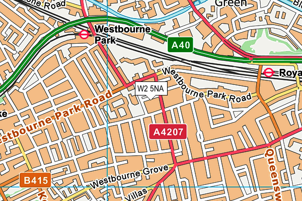 W2 5NA map - OS VectorMap District (Ordnance Survey)