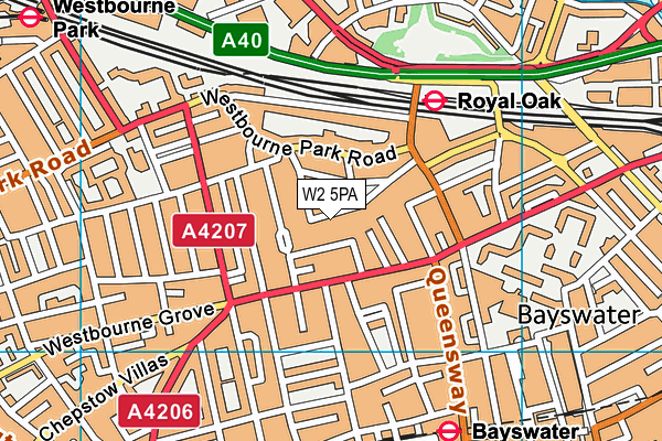 W2 5PA map - OS VectorMap District (Ordnance Survey)