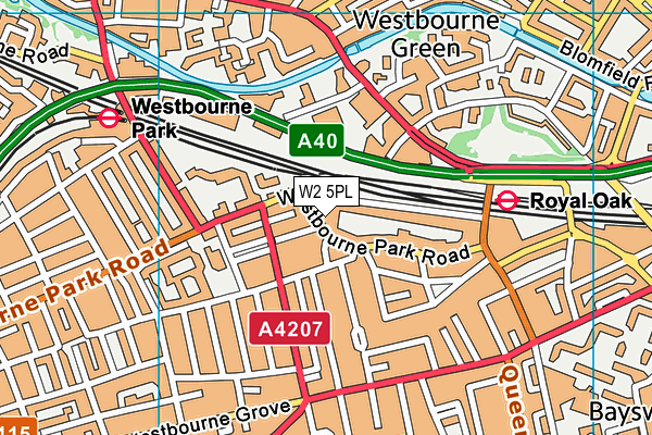 W2 5PL map - OS VectorMap District (Ordnance Survey)