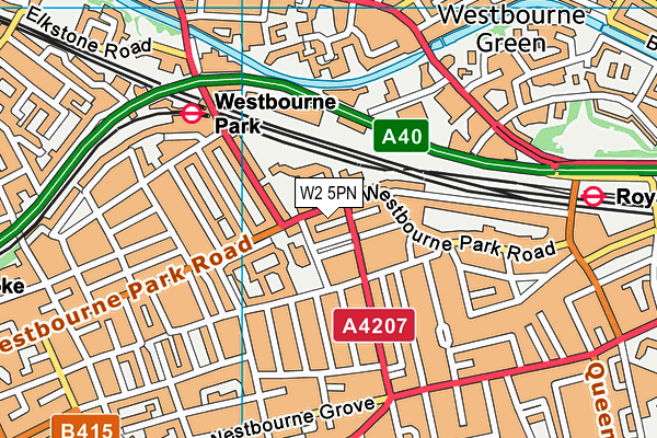 W2 5PN map - OS VectorMap District (Ordnance Survey)