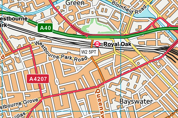 W2 5PT map - OS VectorMap District (Ordnance Survey)