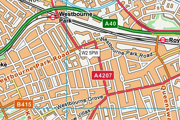 W2 5PW map - OS VectorMap District (Ordnance Survey)