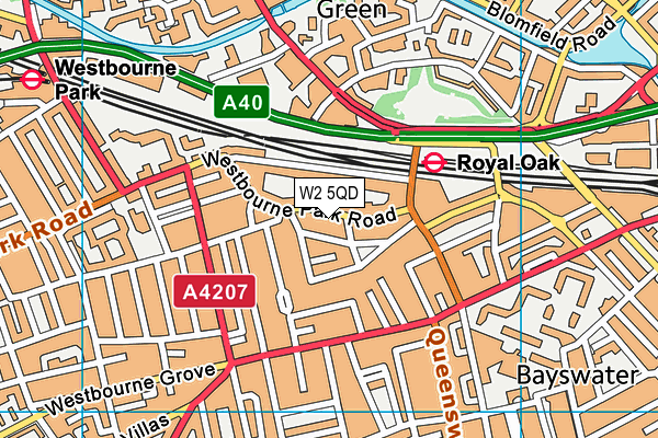 W2 5QD map - OS VectorMap District (Ordnance Survey)