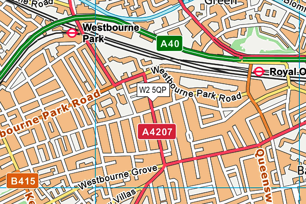 W2 5QP map - OS VectorMap District (Ordnance Survey)