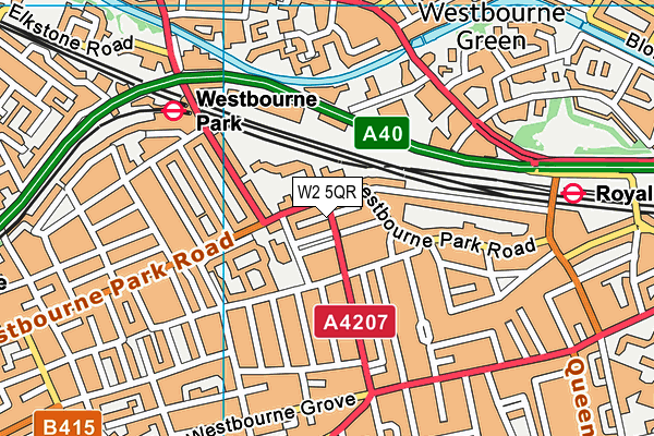 W2 5QR map - OS VectorMap District (Ordnance Survey)