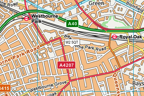 W2 5QT map - OS VectorMap District (Ordnance Survey)