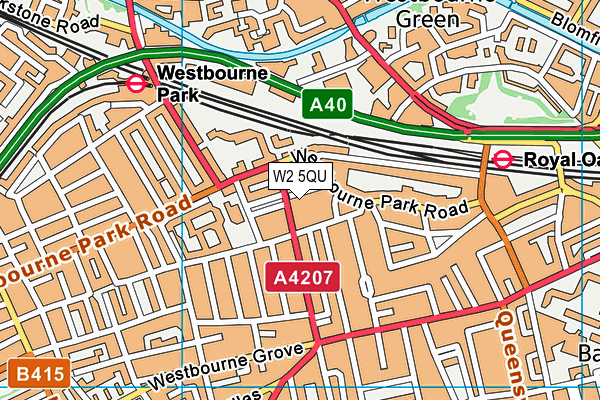 W2 5QU map - OS VectorMap District (Ordnance Survey)