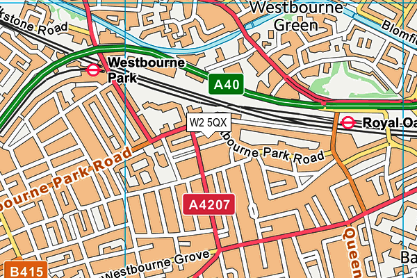 W2 5QX map - OS VectorMap District (Ordnance Survey)