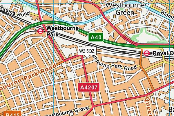 W2 5QZ map - OS VectorMap District (Ordnance Survey)