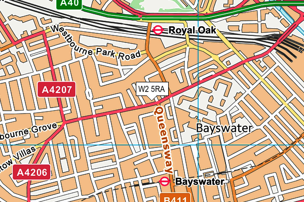 W2 5RA map - OS VectorMap District (Ordnance Survey)