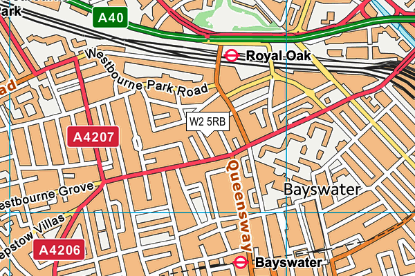 W2 5RB map - OS VectorMap District (Ordnance Survey)