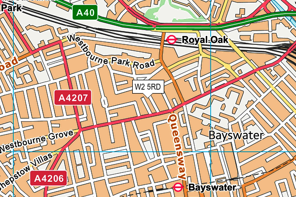 W2 5RD map - OS VectorMap District (Ordnance Survey)