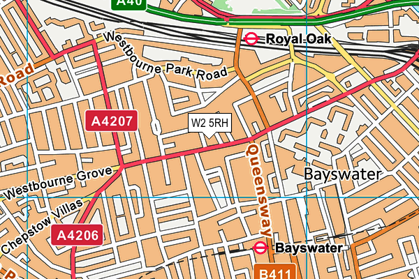 W2 5RH map - OS VectorMap District (Ordnance Survey)