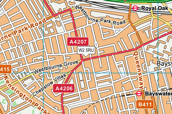 W2 5RU map - OS VectorMap District (Ordnance Survey)