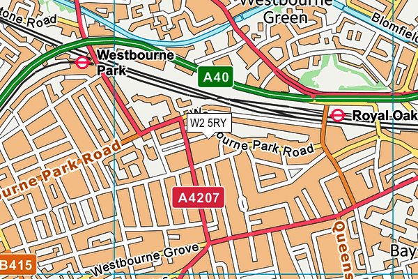 W2 5RY map - OS VectorMap District (Ordnance Survey)