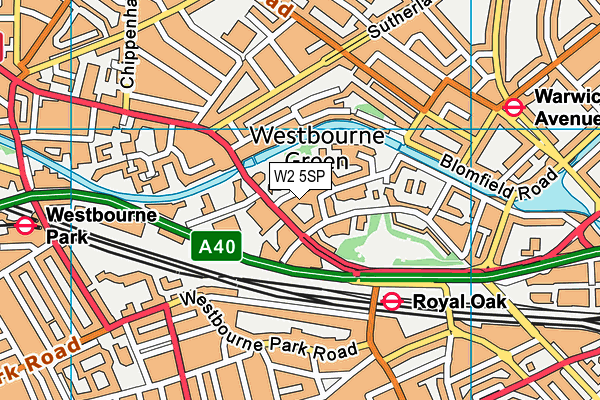 W2 5SP map - OS VectorMap District (Ordnance Survey)