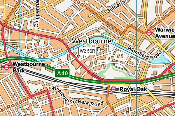 W2 5SR map - OS VectorMap District (Ordnance Survey)