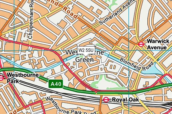 W2 5SU map - OS VectorMap District (Ordnance Survey)