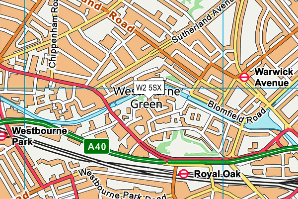 W2 5SX map - OS VectorMap District (Ordnance Survey)