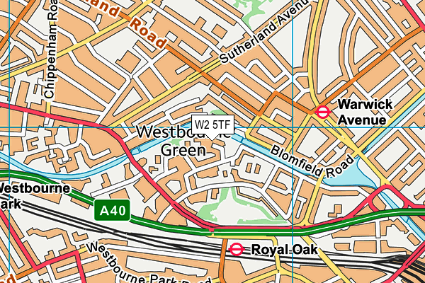 W2 5TF map - OS VectorMap District (Ordnance Survey)