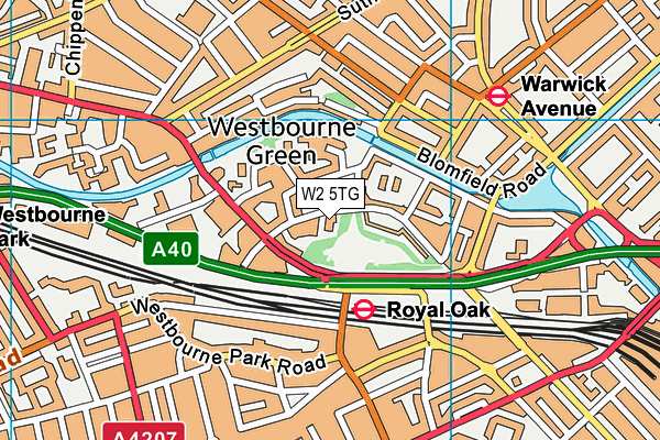 W2 5TG map - OS VectorMap District (Ordnance Survey)