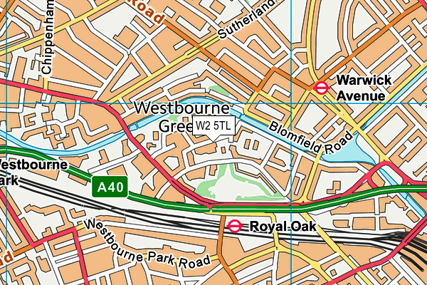 W2 5TL map - OS VectorMap District (Ordnance Survey)