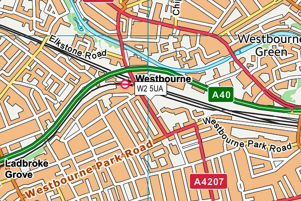 W2 5UA map - OS VectorMap District (Ordnance Survey)