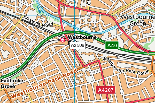 W2 5UB map - OS VectorMap District (Ordnance Survey)