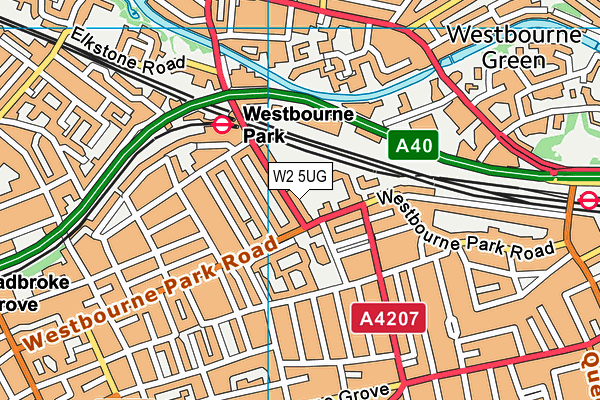 W2 5UG map - OS VectorMap District (Ordnance Survey)