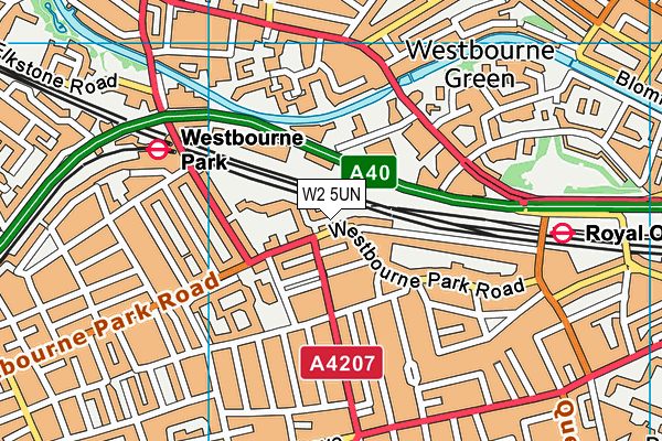 W2 5UN map - OS VectorMap District (Ordnance Survey)