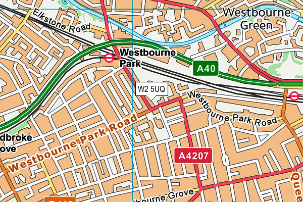W2 5UQ map - OS VectorMap District (Ordnance Survey)