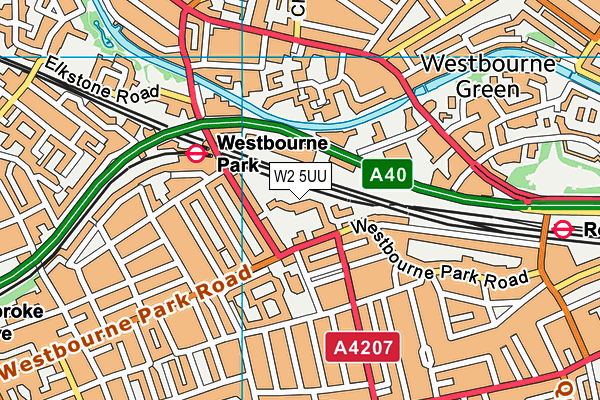 W2 5UU map - OS VectorMap District (Ordnance Survey)
