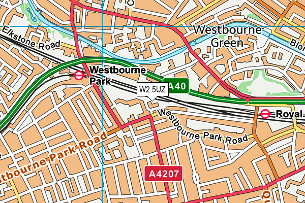 W2 5UZ map - OS VectorMap District (Ordnance Survey)